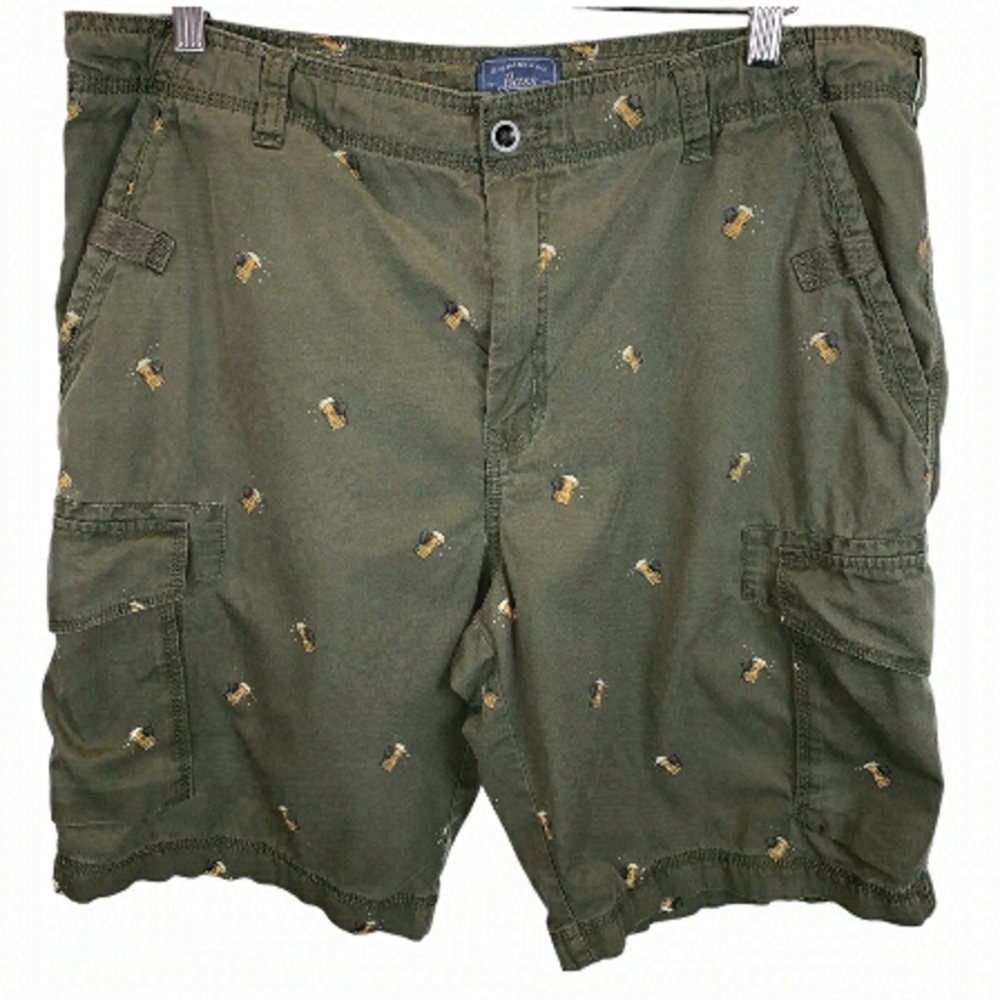 G.H. Bass & Co. Army Green Beer Mug Cargo Shorts Y2K Men's sz 38